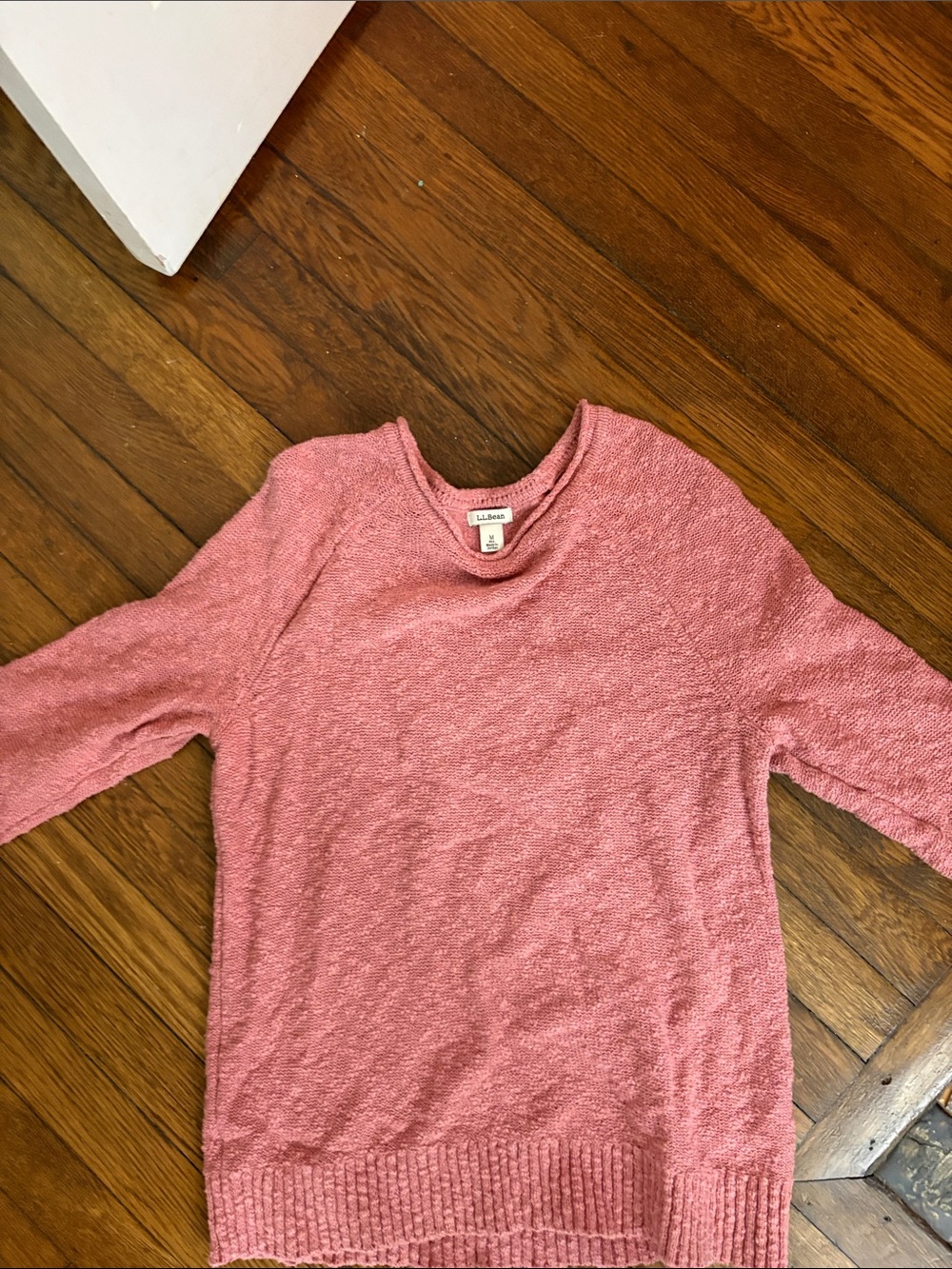 L.L. Bean cotton slub, salmon color Crewneck Pullover
